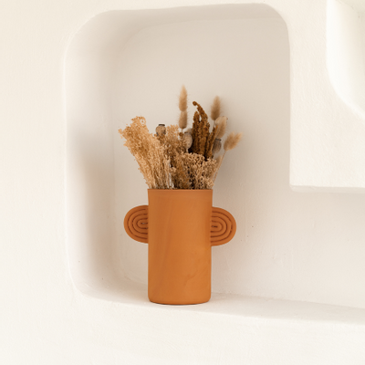 Vases - Amber vase with ceramic handles - OUSTAO