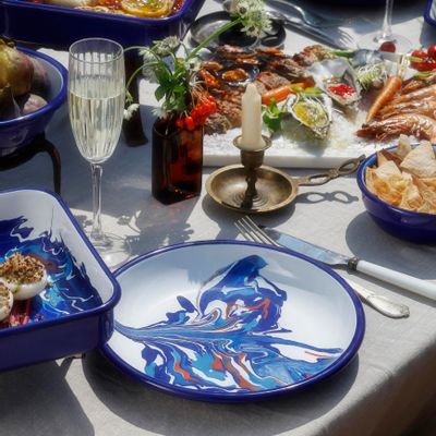 Platter and bowls - Rumi Dreams Plates - KAPKA ENAMELWARE