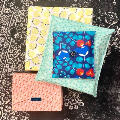 Birthdays - Reusable Gift Wrap - 2 Pockets & 2 Squares Assortment - ON S'EMBALLE À LA FRANÇAISE
