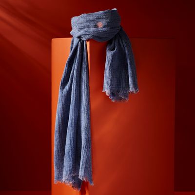 Scarves - TORTUGA BAY ORGANIC COTTON DENIM SCARF - AV08 PARIS