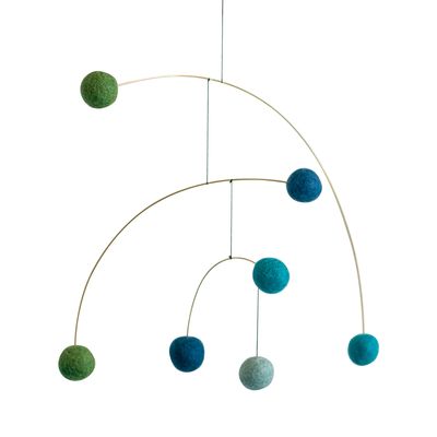 Decorative objects - Bounce Mobile - hanging art, felt decoration - LIVINGLY