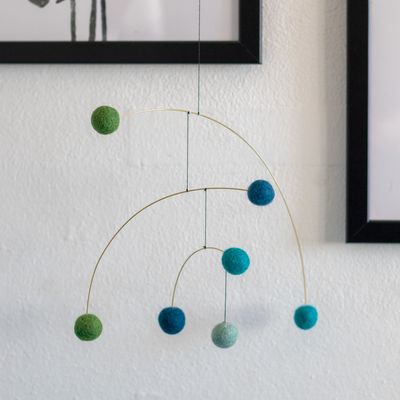 Decorative objects - Bounce Mobile - hanging art, felt decoration - LIVINGLY