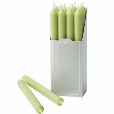 Objets de décoration - Straight Taper 10" Candles in Moss Green - 12 Candles Per Box - CASPARI