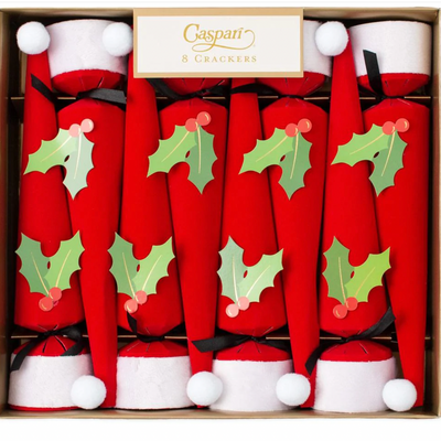 Other Christmas decorations - Santa Hat Cone-Shaped Celebration Christmas Crackers - 8 Per Box - CASPARI