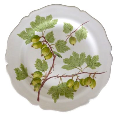 Formal plates - Feston Plate with hand painted Pouplard Fruits decoration - BOURG-JOLY MALICORNE