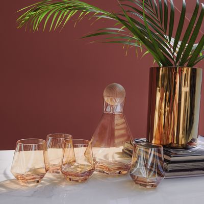 Glass - Amber Glass Tumbler - AURA LIVING