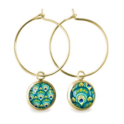 Jewelry - Hoop earrings gold Les Parisiennes Peacock - LES JOLIES D'EMILIE