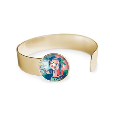 Jewelry - Medium bangle fully gilded with fine gold Les Parisiennes Picasso - LES JOLIES D'EMILIE