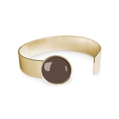 Jewelry - Medium bangle fully gilded with fine gold Les Parisiennes Flash Moka - LES JOLIES D'EMILIE