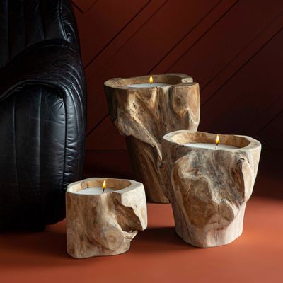 Objets de décoration - Lot de 3 bougies teck - SIGNATURE MOBILIER ET DÉCORATION
