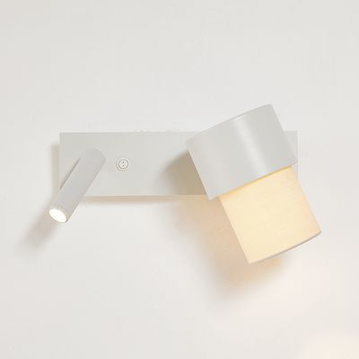 Wall lamps - KAN wall lamp with reader in white or terracotta - LUXCAMBRA