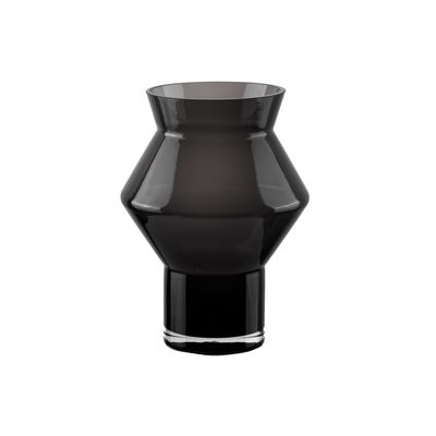 Vases - PROMOTION: Vase design, forme cylindrique angulaire, verre gris foncé - ELEMENT ACCESSORIES