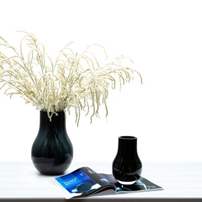 Decorative objects - Top seller: iconic vase, quality glass, Belgian brand, blue, DAVOS - ELEMENT ACCESSORIES