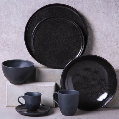 Assiettes au quotidien - BIO STONEWARE BLACK SAND DINNER PLATE - PORTO BRASIL CERÂMICA