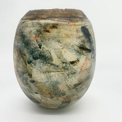 Céramique - Vase en grès ---  Pictural work N°2 - ATELIER ELSA DINERSTEIN
