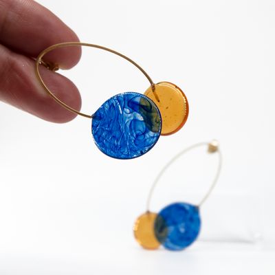 Cadeaux - Boucles d'oreilles plaqué or verre soufflé Murano Artisan Elia collection - CHAMA NAVARRO