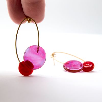 Gifts - Gold plated earrings blown glass Murano Artisan Elia collection - CHAMA NAVARRO
