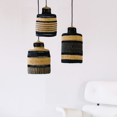 Suspensions - Lot de 3 lampes à pois et rayures - GOLDEN EDITIONS