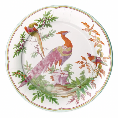Assiettes au quotidien - Assiettes en papier Chelsea Birds en céladon. - CASPARI