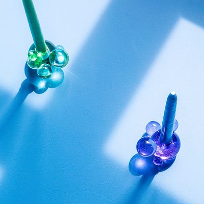 Verre d'art - Chandelier à bulles, plusieurs couleurs - STENCES