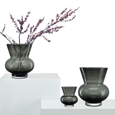 Crystal ware - LUXURY classy vase in glass of 9mm thick glass modern yet classic shape ROCHA - ELEMENT ACCESSORIES
