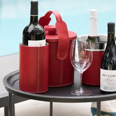 Platter and bowls - Ice bucket in leather - SOL & LUNA