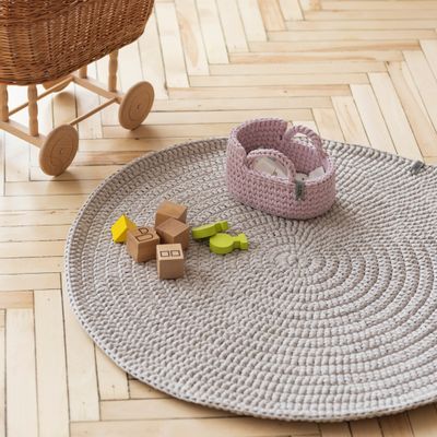 Classic carpets - Plain Round Area Rug SCANDI KIDS - ANZY HOME