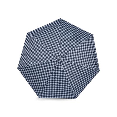 Leather goods - Micro-umbrella - resistant & lightweight - black gingham - Kensington - ANATOLE