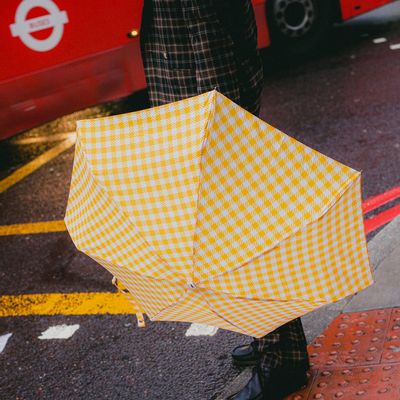 Apparel - Vichy yellow solid micro umbrella - Hamond - ANATOLE
