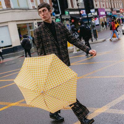 Apparel - Vichy yellow solid micro umbrella - Hamond - ANATOLE