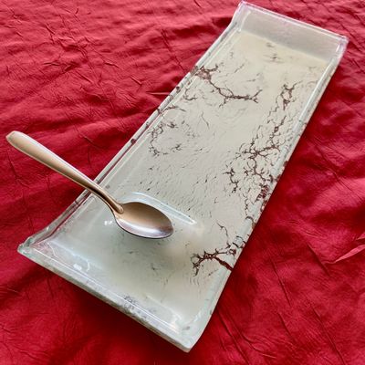 Objets design - Assiette à dessert en verre Fusing Gourmet avec cuillère à lévitation. - RECYCLAGE DESIGN RÉANIMATEUR D'OBJETS R & D