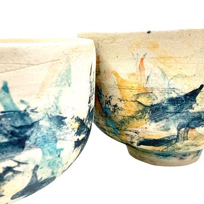 Ceramic - Bol Japonais --- pictural 11. - ATELIER ELSA DINERSTEIN