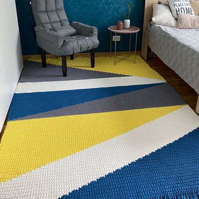Tapis design - Grand tapis en coton à motif géométrique - ANZY HOME