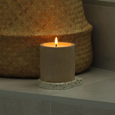 Design objects - Beige concrete scented candle - AKARA