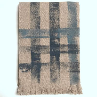 Plaids - cashmere throw blanket with hand painted stripes - VILLA COMO