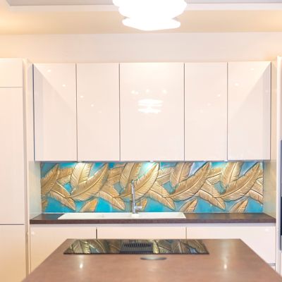 Revêtements muraux - Crédence cuisine modèle Plume en pierre écologique - PHYDIASTONE