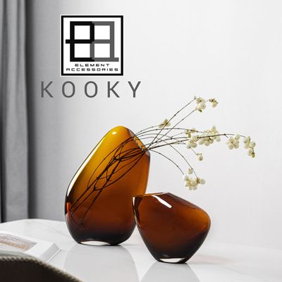 Vases - Luxury glass vase of innovative organic design, high end, KOOKY - ELEMENT ACCESSORIES