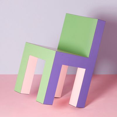 Design objects - Chaise Tagadá en rose, violet et vert. - STAMULI