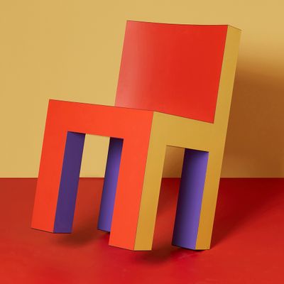 Design objects - Chaise Tagadá en violet, jaune et rouge. - STAMULI