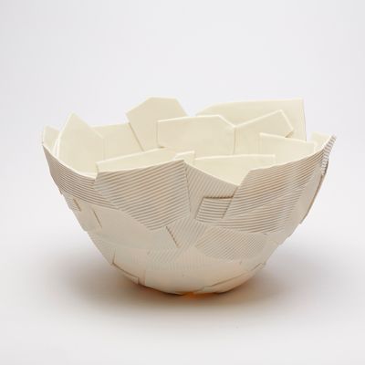 Decorative objects - Cuts\" Corrugated cardboard\ " - FANNY LAUGIER PORCELAINE
