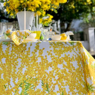 Table cloths - MIMOSA Linen Tablecloths & Napkins - SUMMERILL AND BISHOP