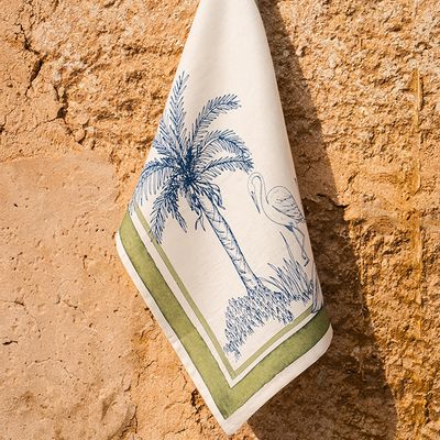 Dish towels - "Oasis" Linen Kitchen Towel - THE NAPKING  BY BELLAVIA HOME