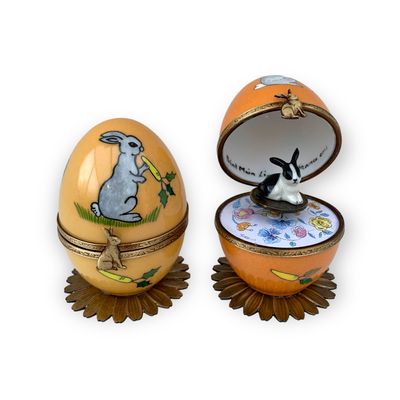 Children's decorative items - Hand painted Limoges music box. - FANEX FRANCE ATELIERS