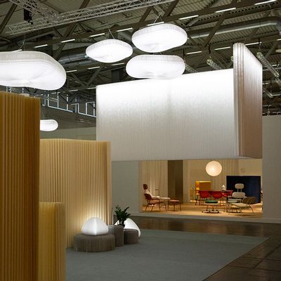 Wall panels - suspended softwall + softblock luminaires - MOLO