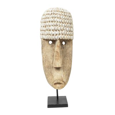 Decorative objects - The Cowrie Mask on Stand - Large - BAZAR BIZAR LIVING