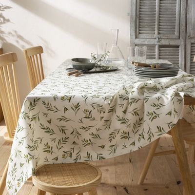 Linge de table textile - Olives - Nappe en lin et coton imprimée - COUCKE