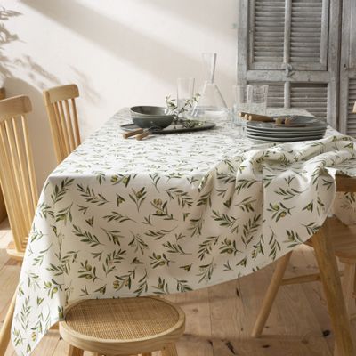 Table linen - Olives - Printed linen and cotton tablecloth - COUCKE