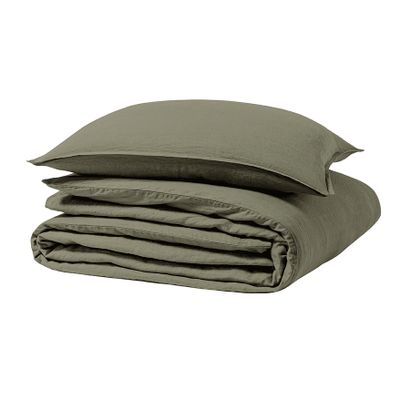 Linge de lit - Nouvelle Vague Kaki - Parure de lit en lin - ALEXANDRE TURPAULT