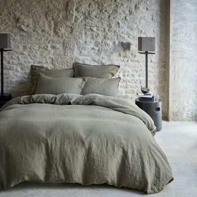 Bed linens - Nouvelle Vague Khaki - Linen Duvet Set - ALEXANDRE TURPAULT