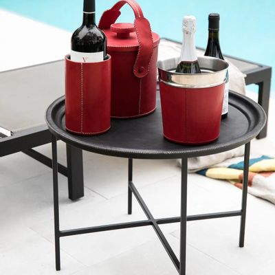 Office design and planning - Grande table ronde en cuir - SOL & LUNA